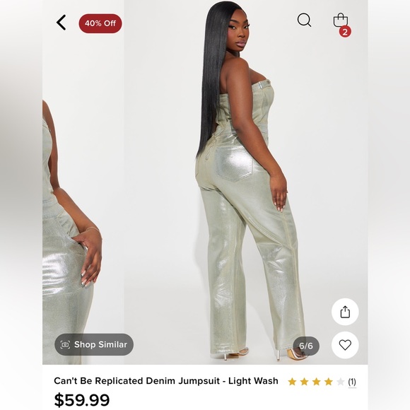 Can’t Be Replicated Denim Jumpsuit FN - Picture 2 of 3